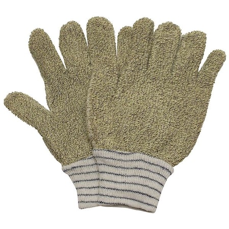 Condor Heat Resistant Gloves, Kevlar®/Cotton, 500 Degrees F Max Temp., Knit Cuff Green/Natural MPN:5MPK5