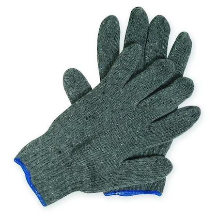 Knit Gloves, Cotton/Polyester, None Uncoated, Knit, Gray, S, 12 PK MPN:5PE86