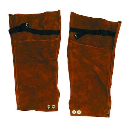 Flame-Resistant Sleeve, Leather, 18 in Length, Brown, Straight Cuff MPN:5T180