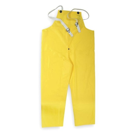 FR Rain Bib Overall, Nylon, 31 in Inseam, 40 in to 42 in Waist, 6.7 mil Thickness, Yellow, XL MPN:5T924