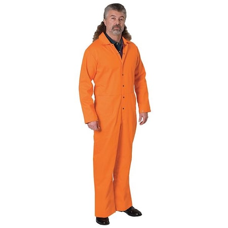 Coverall, S, 27 in Inseam, Flame-Retardant Treated Cotton, Snap MPN:5WYR4