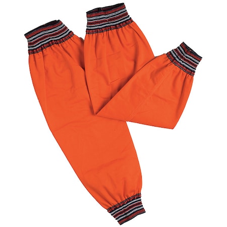 Flame-Retardant Treated Cotton Sleeve, Cotton, 17 in Length, Orange, Elastic Cuff MPN:5WYT2