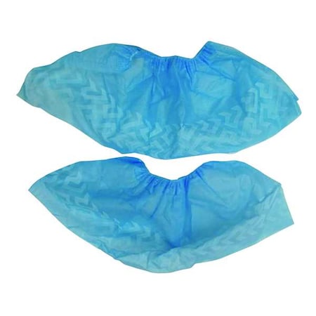 Shoe Covers, Polypropylene, Slip Resistant, 6 in Overall Height, Elastic Closure, Blue, PK100 MPN:60EE99