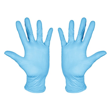 Disposable Gloves, Nedical-Grade, 2.4 mil Palm, Nitrile, Powder-Free, AQL 1.5, L (9), 100 PK, Blue MPN:60JJ45