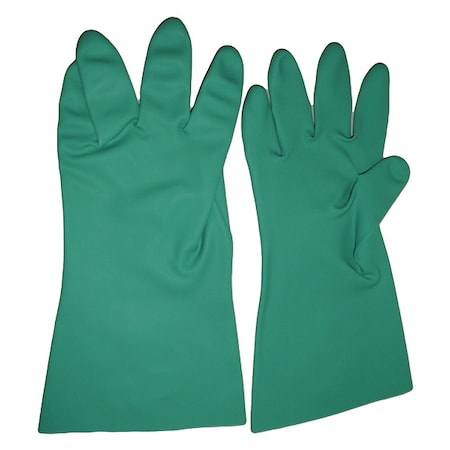 Chemical Resistant Gloves, Nitrile, 15 in L, 22 mil, Green, S, 1 PR MPN:60KV28