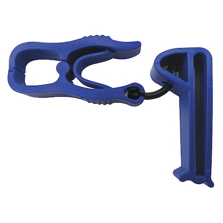 Glove Holder Clips, Plastic, Blue, 4-3/4 in L MPN:60NK49
