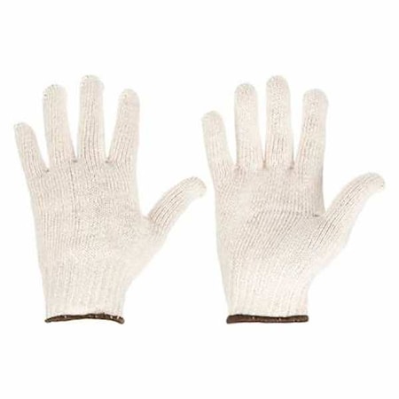Knit Gloves, Cotton/Polyester, Uncoated, Knit, Beige, S, 1 PR MPN:60VY34