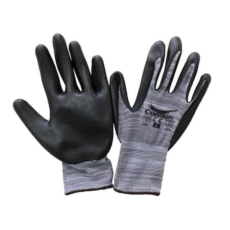 Coated Gloves, Nitrile, Sandy, Palm, 3 Abrasion Level, Black/White, 2XS 1 PR MPN:60VY79