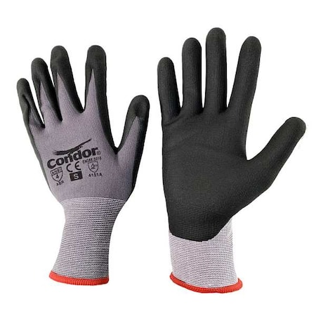 Coated Gloves, Nitrile, Sandy, Palm, 4 Abrasion Level, Black/Gray, XS (6) 1 PR MPN:60WF86