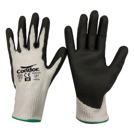 Cut-Resistant Coated Gloves, Cut Level A4, Dipped, Polyurethane, Smooth, L 1 PR MPN:61CV81