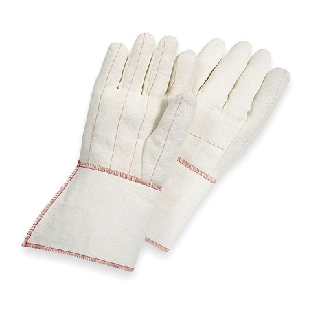 Condor Heat Resistant Gloves, Cotton, 275 Degrees F Max Temp., Straight Cuff White, L ( 9 ), 1 PR MPN:6AJ18