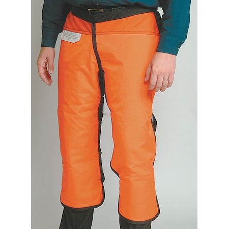 Chainsaw Chaps, Orange, Nylon, Size M, 34 in Length MPN:6AJ60
