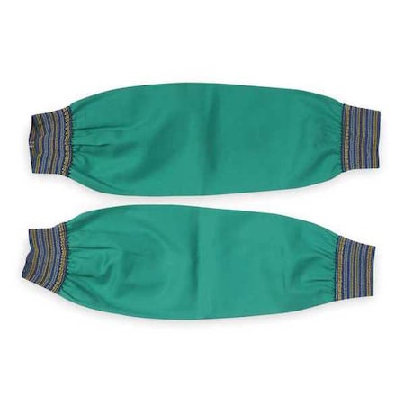Flame-Retardant Treated Cotton Sleeves, 17 in Length, Welding Sleeve, Green, 1 Pair MPN:6NE10