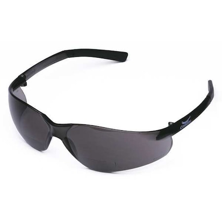 V300 Reader Safety Glasses, Gray Wraparound Frame, 2.0 Diopter, Gray Lens, Anti-Scratch Coating MPN:6PPA5