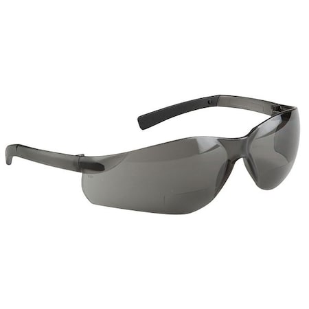 V300 Reader Safety Glasses, Gray Wraparound Frame, 2.3 Diopter, Gray Lens, Anti-Scratch Coating MPN:6PPA7