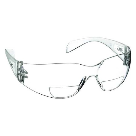 Bifocal Reader Safety Glasses, Diopter Strength +1.50, Anti-Scratch, Frameless, Clear Lens MPN:6PPC2