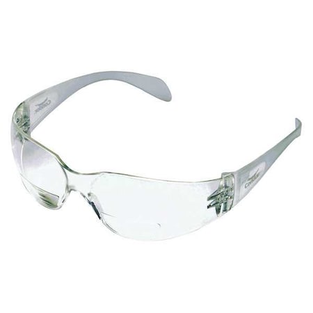Bifocal Reader Safety Glasses, Diopter Strength +2.50, Anti-Scratch, Frameless, Clear Lens MPN:6PPC5
