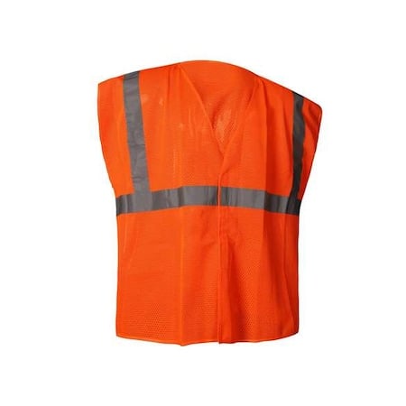 Hi-Vis Safety Vest 2XL Class 2 U Back, Hook and Loop 0 Pockets, No Mic Tab, {delete} MPN:786F78