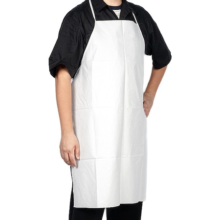 Bib Apron, Sewn, Not Applicable, White, 100 PK MPN:817GN4