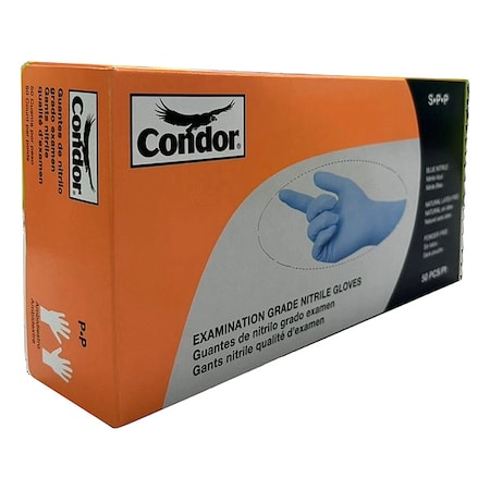 Disposable Gloves, Chemical-Resistant/Medical Grade, 7 mil, Nitrile, Powder-Free, S, 50 PK, Blue MPN:819MG3
