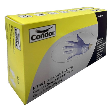 Disposable Gloves, Food-Grade/Gen Purpose, 4 mil, Nitrile, Powder-Free, M, 100 PK, Blue MPN:819MG9