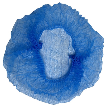 Bouffant Cap, Polypropylene, 19 in Dia., Blue, 1000 PK MPN:819RZ7