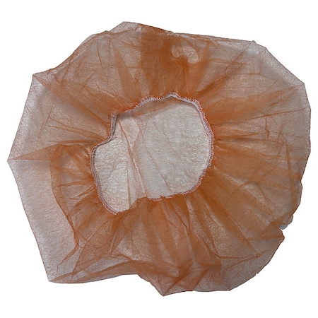 Bouffant Cap, Polypropylene, 24 in Dia., Orange, 100 PK MPN:819T02