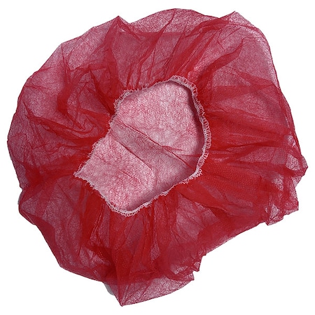 Bouffant Cap, Polypropylene, 24 in Dia., Red, 100 PK MPN:819T04