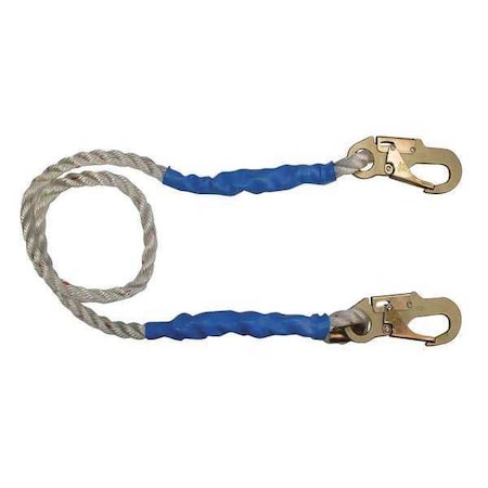 Condor Restraint Lanyard, 6 ft. Length, Snap Hook, Steel, 1 Leg(s), 310 lb. Weight Capacity MPN:G8156