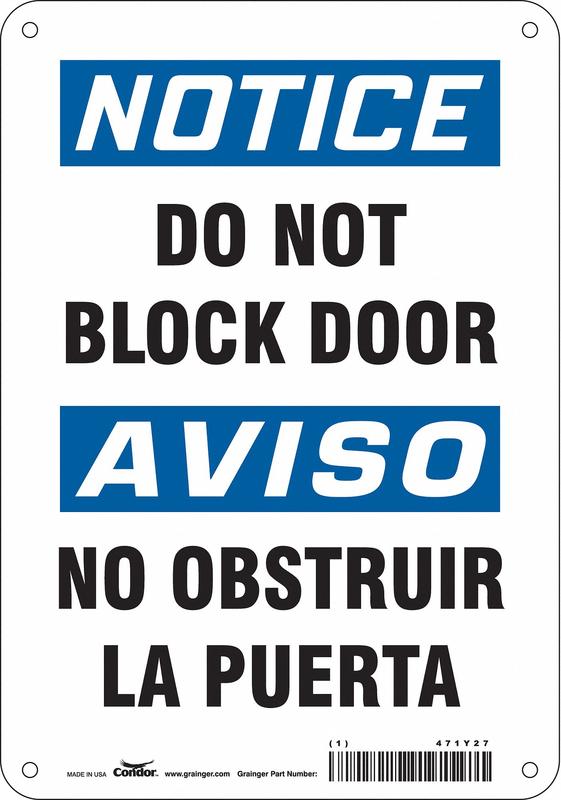 Safety Sign 10 in x 7 in Aluminum MPN:471Y27