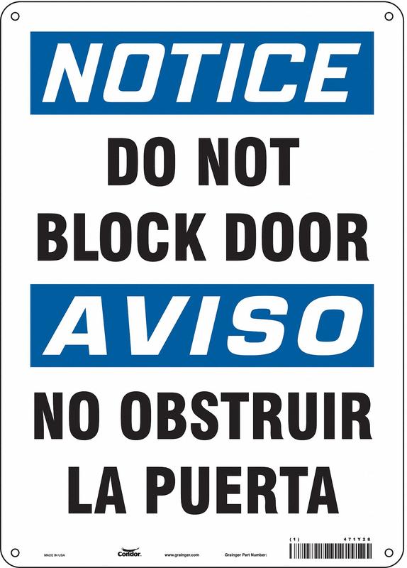 Safety Sign 14 in x 10 in Aluminum MPN:471Y28