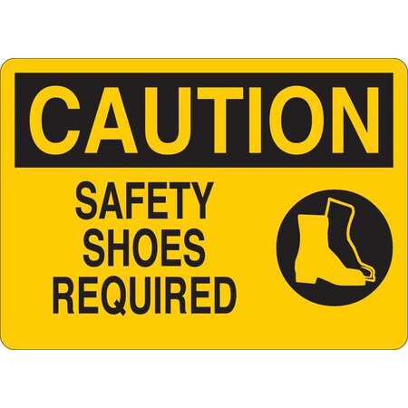 Caution Sign, Sfty Shoes, Txt/Smbl, Srfc, Al MPN:34GG21