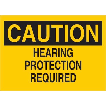 Caution Sign, Hearing Prtctn, Txt, Srfc MPN:34GH84
