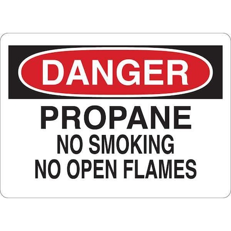 Danger No Smoking Sign, 10 in Height, 14 in Width, Vinyl, English MPN:34GL26