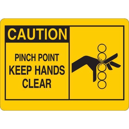 Caution Sign, 5 in Height, 7 in Width, Vinyl, English MPN:34GL64