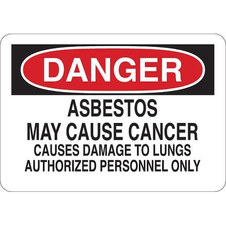 Danger Sign, 7 in H, 10 in W, Vinyl, English, 34GM27 MPN:34GM27