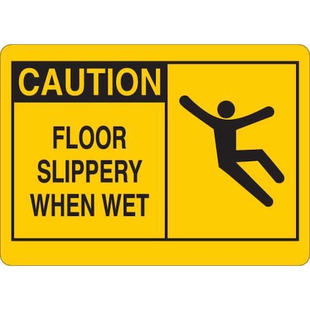 Caution Sign, 7 in Height, 10 in Width, Aluminum, English MPN:35FX40
