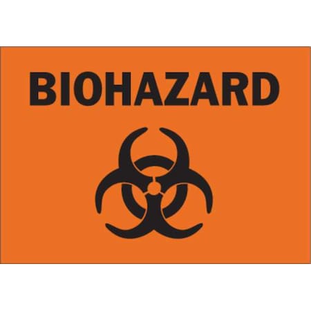 Biohazard Sign, 7 in H, 10 in W, Plastic, English, 35GA26 MPN:35GA26