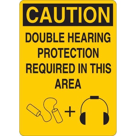 Caution Sign, 10 in Height, 7 in Width, Plastic, English MPN:35GA36