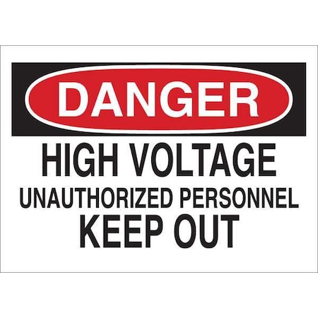 Danger Sign, 7 in Height, 10 in Width, Plastic, English MPN:35GA91
