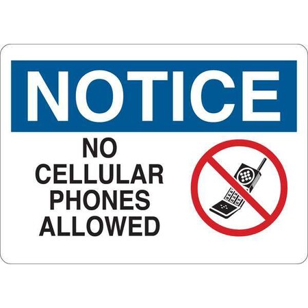 Notice, No Cellular Phones Allowed, 10 in W x 7 in H, Plastic MPN:35GC73