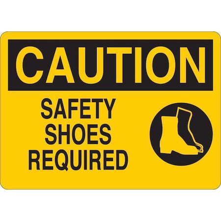Caution Sign, Safety Shoes Required, 5in H MPN:35GF14