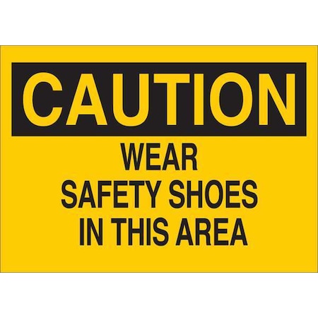 Caution Sign, 7 in Height, 10 in Width, Vinyl, English MPN:35GH13