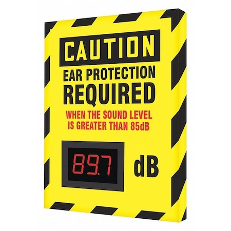 Sound Level Decibel Meter Sign, 12 in Height, 12 in Width, Aluminum, Square, English MPN:444A64