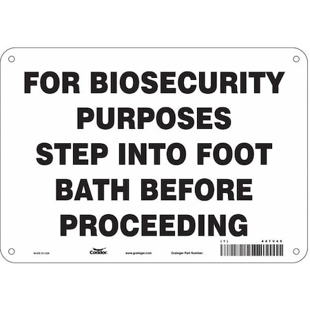 Biohazard Sign, 7 in H, 10 in W, Polyethylene, Vertical Rectangle, English, 447V46 MPN:447V46