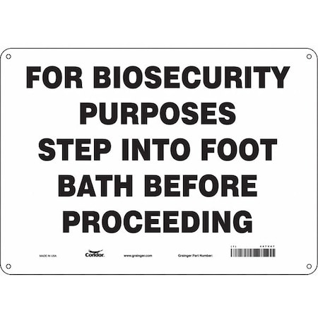 Biohazard Sign, 10 in H, 14 in W, Polyethylene, Horizontal Rectangle, English, 447V47 MPN:447V47