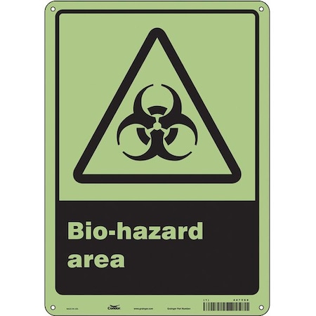 Biohazard Sign, 14 in H, 10 in W, Polyethylene, Vertical Rectangle, English, 447V60 MPN:447V60