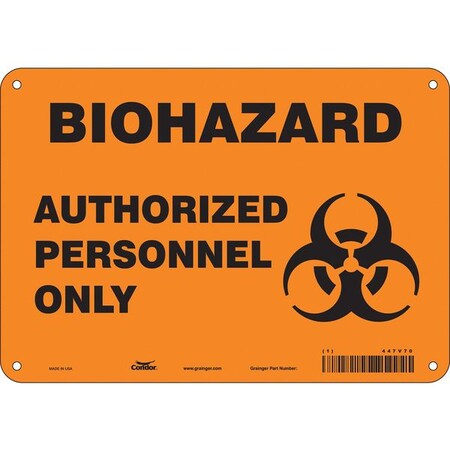 Biohazard Sign, 7 in H, 10 in W, Vertical Rectangle, English, 447V70 MPN:447V70