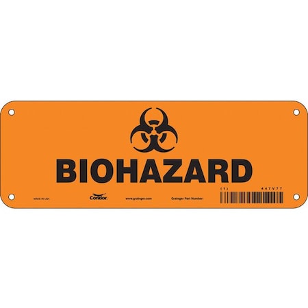 Safety Sign, 3 1/2 in H, 10 in W, Polyethylene, Vertical Rectangle, English, 447V77 MPN:447V77