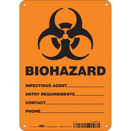 Safety Sign, 10 in Height, 7 in Width, Aluminum, Horizontal Rectangle, English, 447W48 MPN:447W48